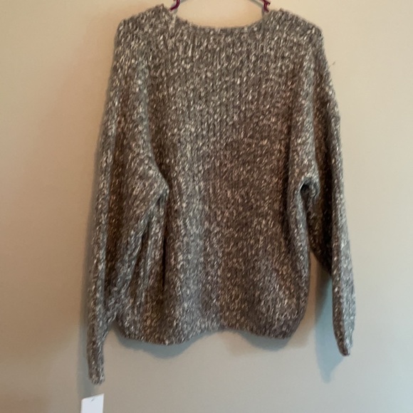 FRNCH Paris chunky knit gray cardigan sweater medium large - Picture 6 of 7